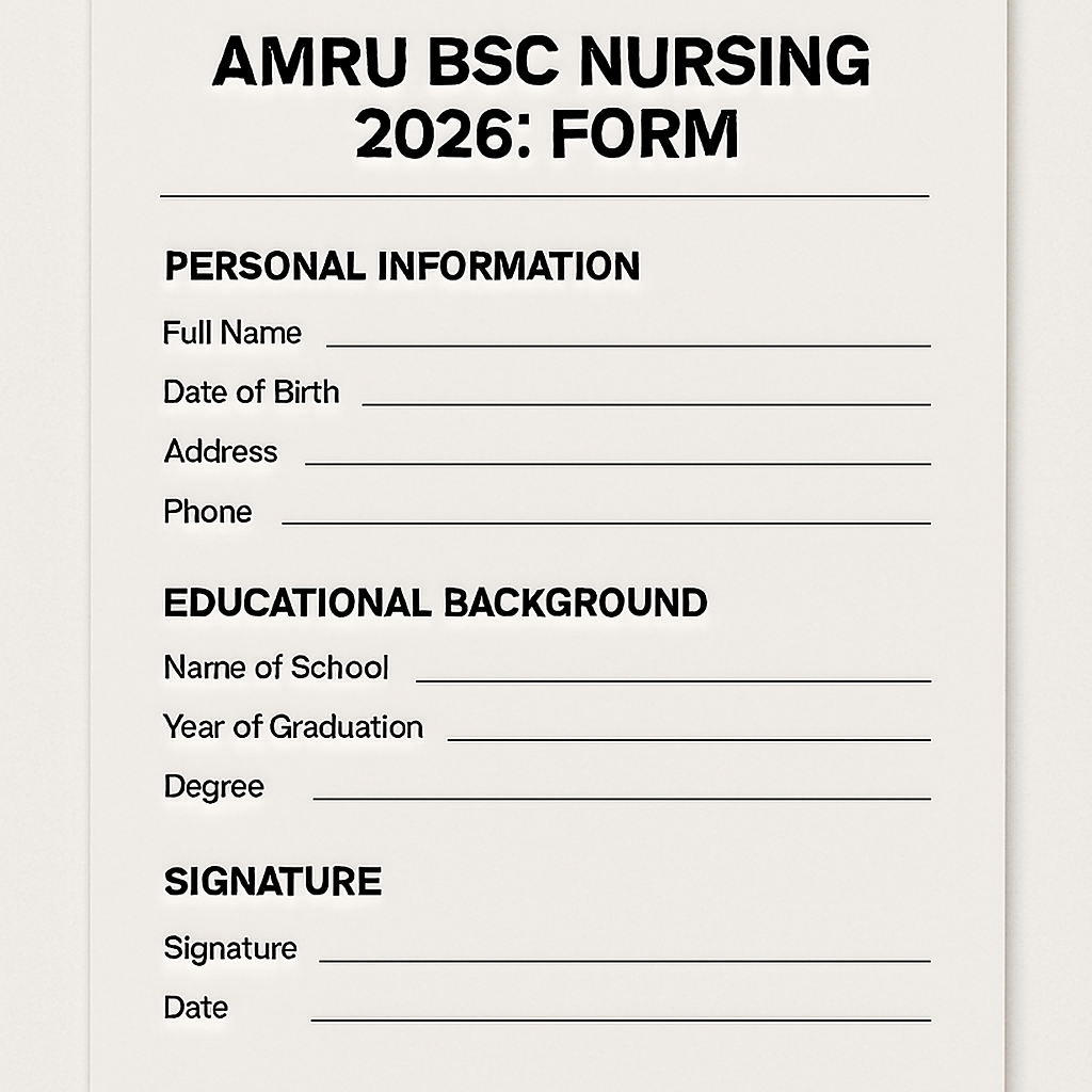 AMRU BSC Nursing 2026: Form - Gifyu