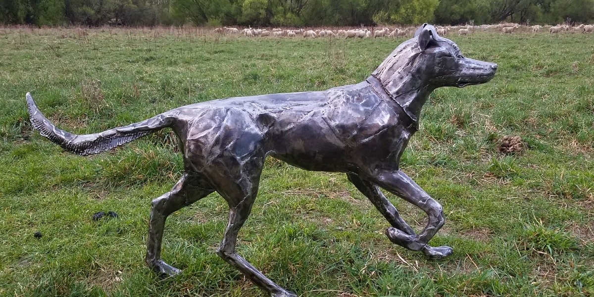 Farm Dog Sculpture Steel | MetalWorks Wānaka