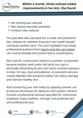 Within a month, Vinita noticed visible improvements in her skin. She found