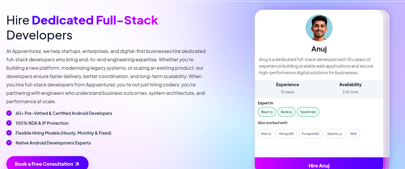Hire Full Stack Developers in India | 7-Day Risk-Free Trial